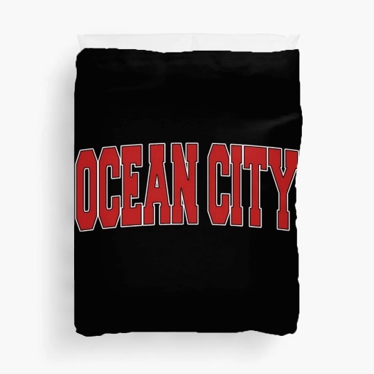 Ocean City Nj New Jersey Varsity Style Usa Sports Duvet Covers