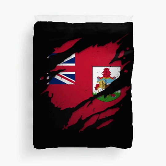 Proud Bermudians Torn Ripped Bermuda Flag Duvet Covers