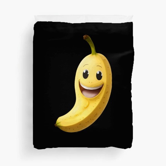 A banana with smiling face cartoon style Duvet Covers