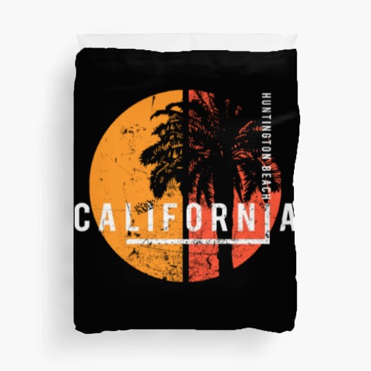 Huntington Beach California Cool Palm Tree Native Duvet Covers