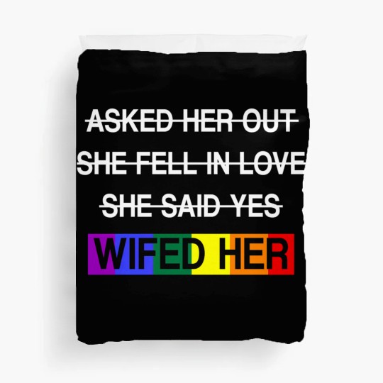 Her Lgbtq Romantic Lesbian Wedding Day Duvet Covers