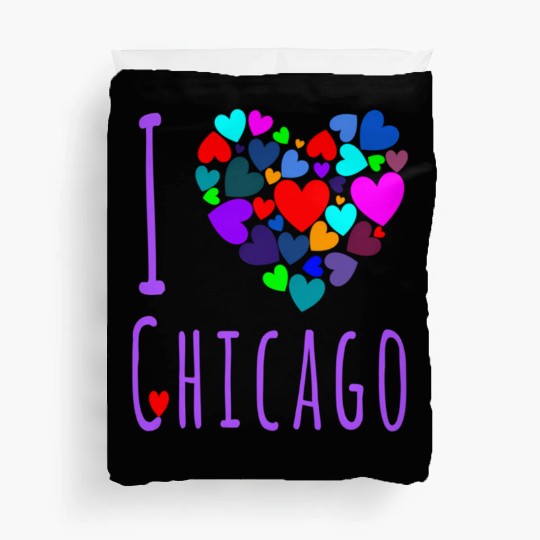 I Love Chicago Heart City Of Chicago Duvet Covers