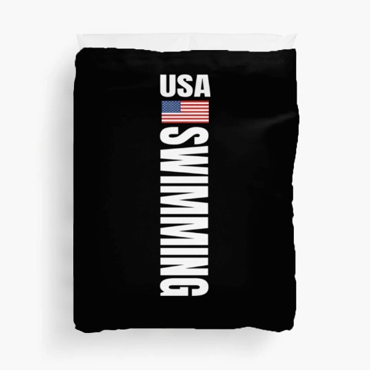 Usa Swimming American Flag Swim Sport Team Duvet Covers