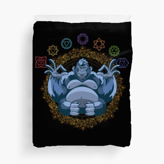 Chakras Meditating Gorilla Ape Monkey Duvet Covers