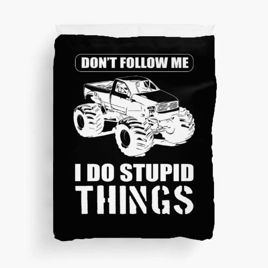 Don't Follow Me I Do Stupid Things Race Driver Duvet Covers