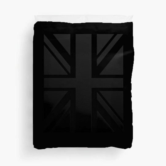 Black Union Jack - Uk Flag - Great Britain Duvet Covers