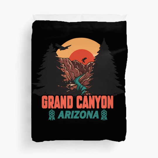 Grand Canyon Arizonna National Park Illustration Duvet Covers