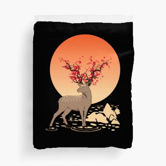 Sika Deer Spirit Sakura Deer Spirit Duvet Covers