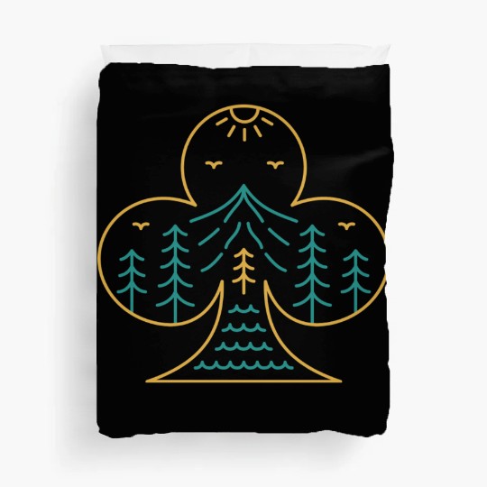 Playing Card Club Symbol Of Nature Duvet Covers