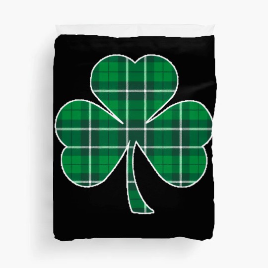St Patric Day Irish Green Buffalo Plaid Shamrock Duvet Covers