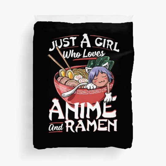 Just A Who Loves Anime And Ramen Japanesega Duvet Covers
