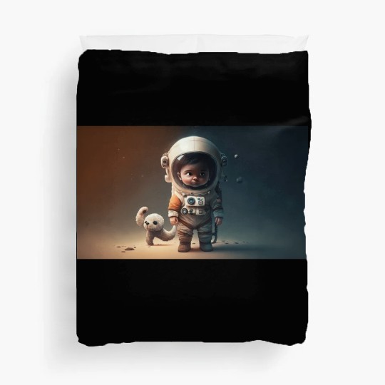 Cosmic Steps: The Baby Astronaut's Journey Duvet Covers