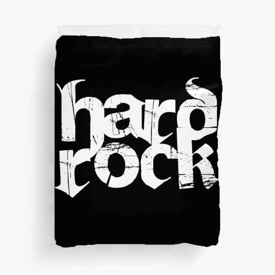 hard rock typography Duvet Covers