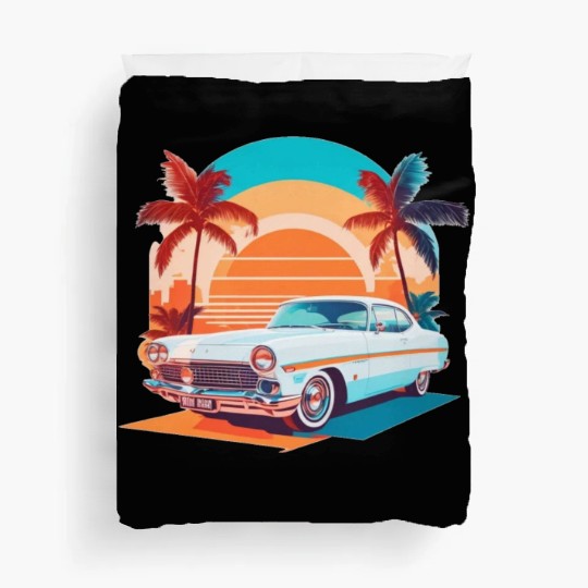 summer style Miami street , sunrise Duvet Covers