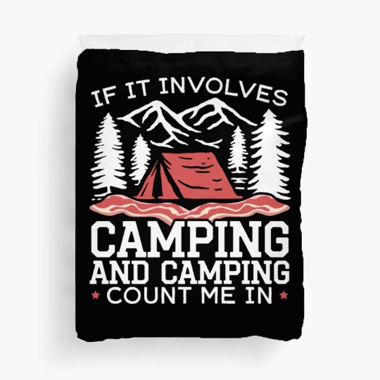 Camping And Bacon Meat Camp Camper I Love Bacon Duvet Covers