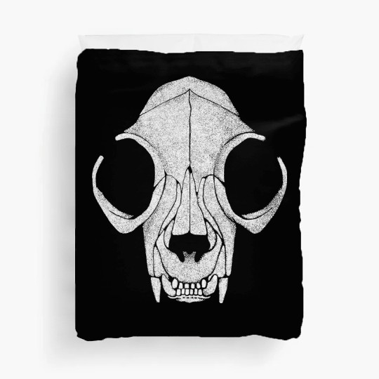Cat Skull Pointillism Duvet Covers