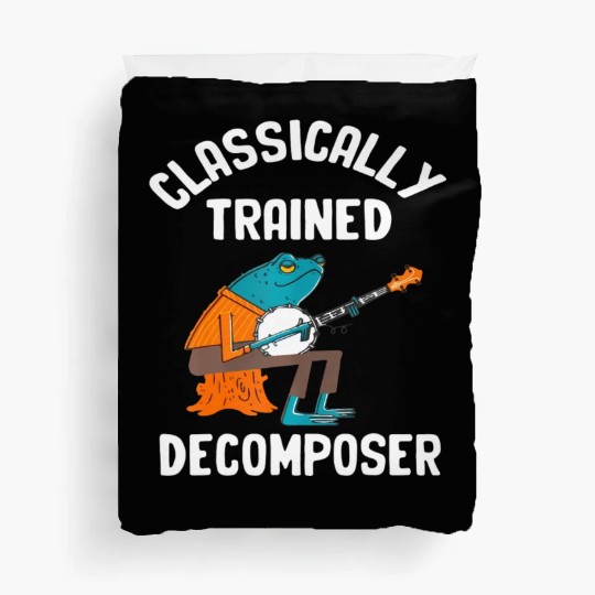 Classically Trained Decomposer Funny Frog Playing Duvet Covers