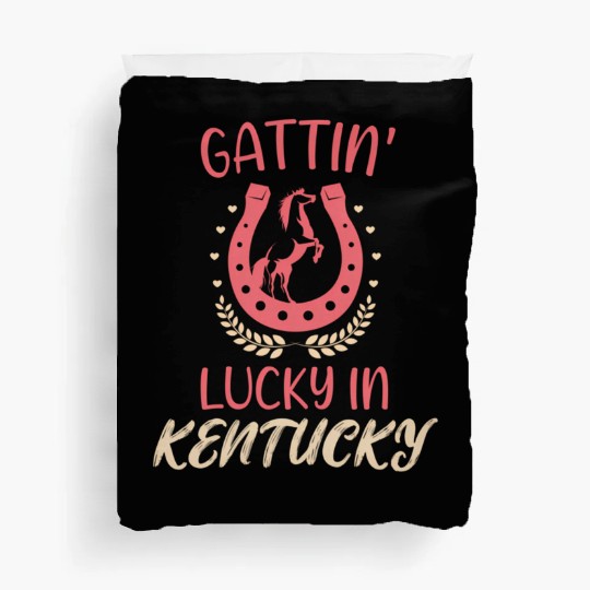 Gattinâ€™ Lucky In Kentucky Horse Racing Derby Duvet Covers