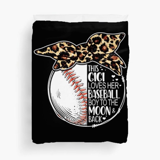 Baseball Gigi Vintage Leopard Messy Bun Duvet Covers