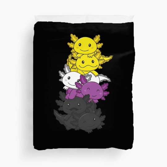 Nonbinary Flag Non Binary Pride Lgbtq Axolotl Duvet Covers