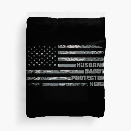 Husband Daddy Protector Hero Fathers Day Camo Duvet Covers