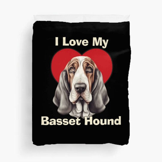 I Love My Basset Hound Puppy Duvet Covers