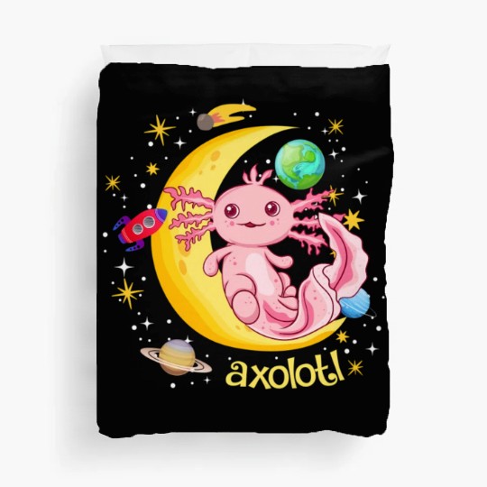 Space Axolotl Kawaii Duvet Covers Pastel Goth Japanese An