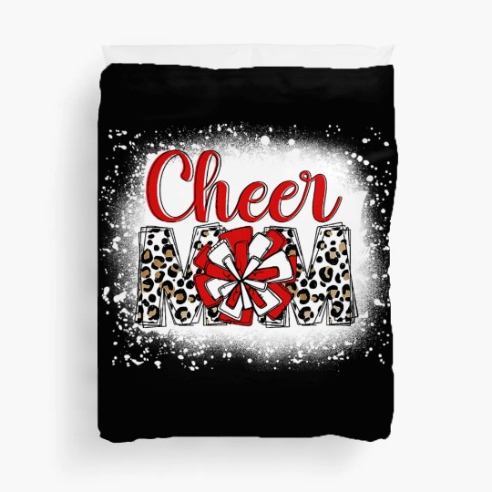 Cheer Mom Leopard Cheerleader Bleached Mother Duvet Covers