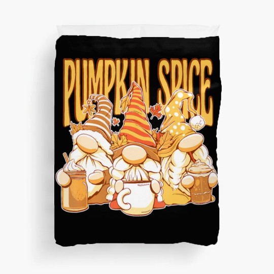 Gnomes Autumn Season Pumpkin Spice Hallothanksmas Duvet Covers