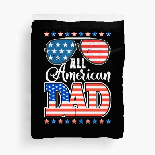 All American Dad Usa Sunglasses Flag Father's Day Duvet Covers