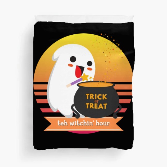Halloween Cute Ghost Witching Hour Trick Or Treat Duvet Covers