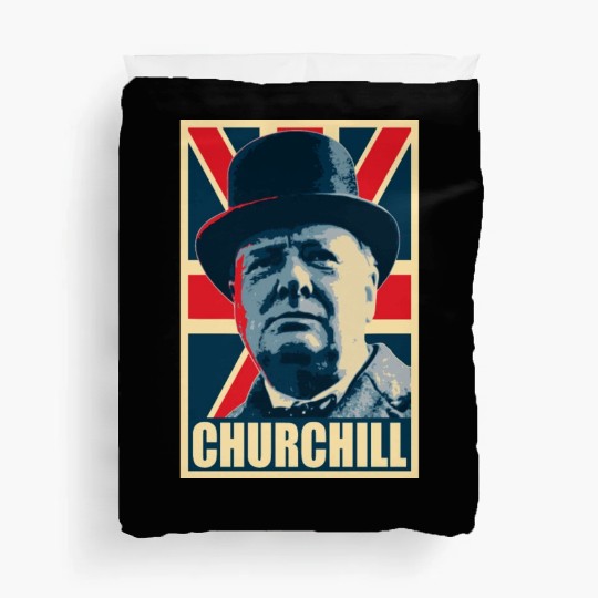 Winston Churhill Union Jack Propaganda Pop Art Duvet Covers