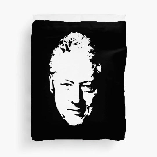 Bill Clinton White On Black Pop Art Duvet Covers