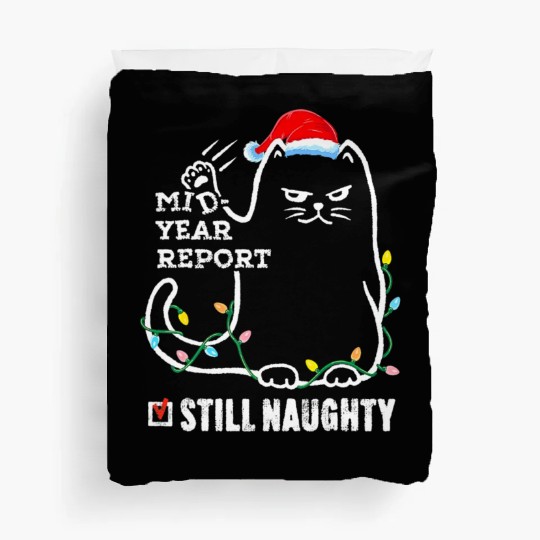 Cat Christmas In July Mid Year Report Still Duvet Covers
