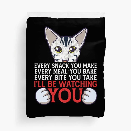 I'Ll Be Watching You Oriental Cat Owner Duvet Covers
