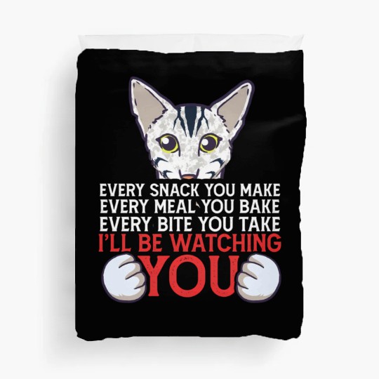 I'Ll Be Watching You Oriental Cat Owner Duvet Covers