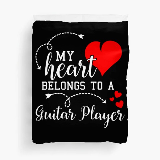 I Love My Guitar Player Husband Wife Valentines Duvet Covers