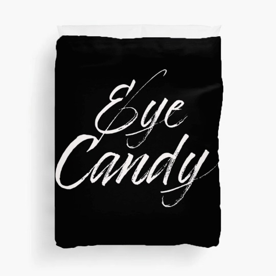 eye candy white Duvet Covers