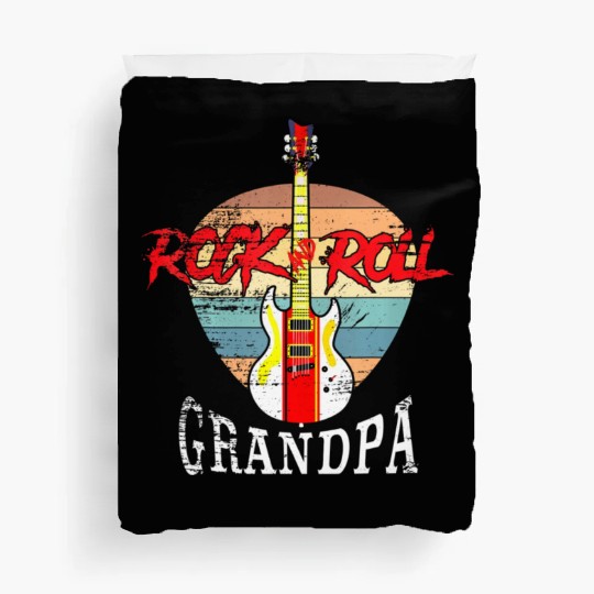 Rock And Roll Grandpa Vintage Retro Guitar Duvet Covers