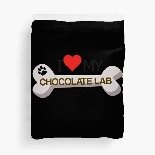 Chocolate Labrador - I Love My Chocolate Lab Duvet Covers