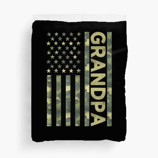 Proud Grandpa Camouflage American Us Flag Camo Duvet Covers