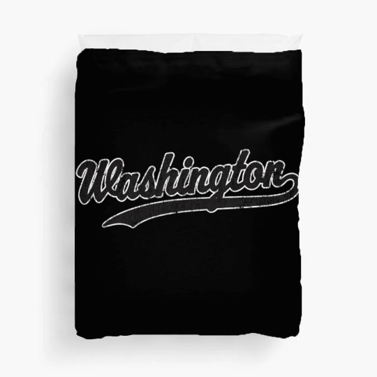 Washington Dc Black Athletic Sports Script Duvet Covers