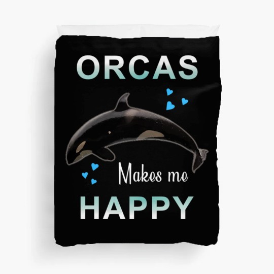 Orcas Make Me Happy Killer Whale Duvet Covers