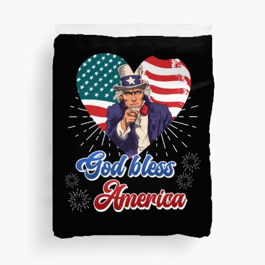 God Bless America Independence Day 4th July USA Duvet Covers