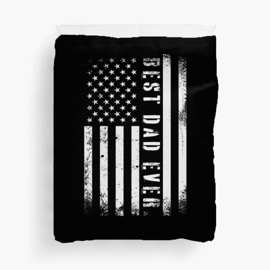 Father's day Best dad ever with US american flag Duvet Covers