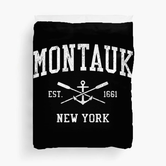 Montauk Ny Crossed Oars Boat Anchor Sports Duvet Covers