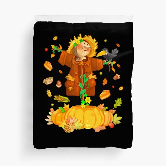 Scarecrow Pumpkin Garden Hello Thanksgiving Duvet Covers