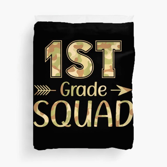 1st Grade Squad Teacher & Student Camo Back To Duvet Covers