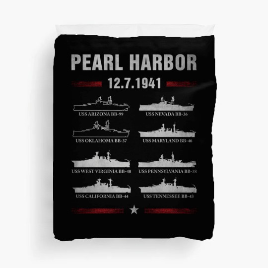 Pearl Harbor Battleship Memorial Day December 7Th Duvet Covers