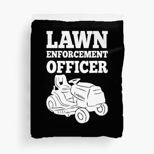 Lawn Enforcement Officer Mowing Grass Mower Garden Duvet Covers